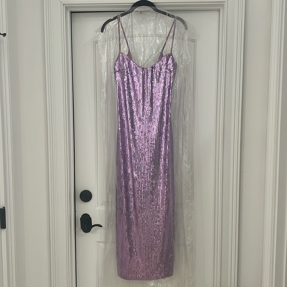 INCREDIBLE! NWT “Galvan London” Berlin Bustier Sequined Dress in Purple! Size 6 - Picture 12 of 16